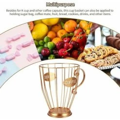 XINUY Coffee Capsule Storage Basket, Coffee Pod Holder, Metal Storage Rack For Coffee Creamer Container, Espresso Storage Basket -Vonshef shop 93536243 5