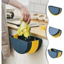 XINUY 2 Pieces Hanging Trash Can, Wall-Mounted Folding Trash Can, Folded Trash Can/Trash Bins For Car And Home Kitchen 7 XINUY 2 Pieces Hanging Trash Can, Wall-Mounted Folding Trash Can, Folded Trash Can/Trash Bins For Car And Home Kitchen -Vonshef shop 93540485 3