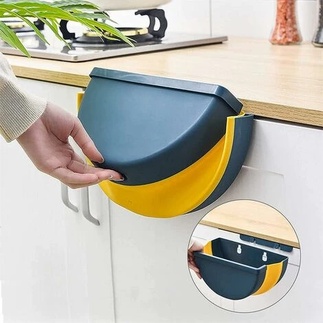 XINUY 2 Pieces Hanging Trash Can, Wall-Mounted Folding Trash Can, Folded Trash Can/Trash Bins For Car And Home Kitchen 4 XINUY 2 Pieces Hanging Trash Can, Wall-Mounted Folding Trash Can, Folded Trash Can/Trash Bins For Car And Home Kitchen - Image 4