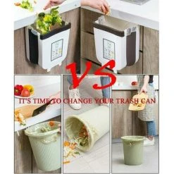 HEGUYEY 5L Built-in Kitchen Bin, Hanging And Folding Bin (5L, Brown) -Vonshef shop 93890554 5