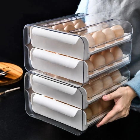 BOED Egg Box With 32 Compartments Double Layer Egg Drawer Type For Refrigerator 2 BOED Egg Box With 32 Compartments Double Layer Egg Drawer Type For Refrigerator - Image 2