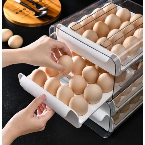 BOED Egg Box With 32 Compartments Double Layer Egg Drawer Type For Refrigerator 4 BOED Egg Box With 32 Compartments Double Layer Egg Drawer Type For Refrigerator - Image 4