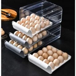BOED Egg Box With 32 Compartments Double Layer Egg Drawer Type For Refrigerator 9 BOED Egg Box With 32 Compartments Double Layer Egg Drawer Type For Refrigerator -Vonshef shop 94385128 5