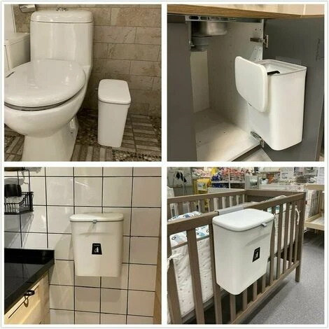 NICEONE Sealed Indoor Kitchen Compost Bin With Lid For Food Waste, Small Kitchen Trash Can With Lid, Hanging Bin For Kitchen Cabinet Door Or Under Sink, 9L White 5 NICEONE Sealed Indoor Kitchen Compost Bin With Lid For Food Waste, Small Kitchen Trash Can With Lid, Hanging Bin For Kitchen Cabinet Door Or Under Sink, 9L White - Image 5