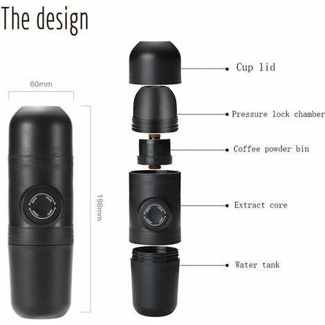 NICEONE Portable Coffee Maker, 70ml Manual Coffee Maker, Mini Ground Coffee Maker, Portable, Espresso Maker Manual Coffee Maker, For Camping Hiking 4 NICEONE Portable Coffee Maker, 70ml Manual Coffee Maker, Mini Ground Coffee Maker, Portable, Espresso Maker Manual Coffee Maker, For Camping Hiking - Image 4