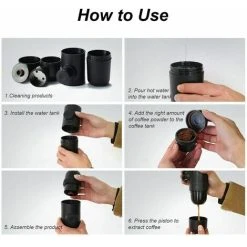 NICEONE Portable Coffee Maker, 70ml Manual Coffee Maker, Mini Ground Coffee Maker, Portable, Espresso Maker Manual Coffee Maker, For Camping Hiking 9 NICEONE Portable Coffee Maker, 70ml Manual Coffee Maker, Mini Ground Coffee Maker, Portable, Espresso Maker Manual Coffee Maker, For Camping Hiking -Vonshef shop 94517836 5