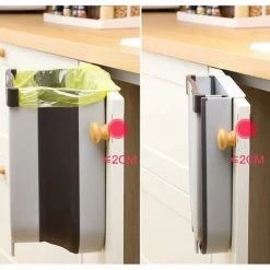 TUMALAGIA Foldable Trash Can, Hanging Design, For Kitchen, Closet, Office, Bathroom, Bedroom, Car, Home Office 9L (White) 8 TUMALAGIA Foldable Trash Can, Hanging Design, For Kitchen, Closet, Office, Bathroom, Bedroom, Car, Home Office 9L (White) -Vonshef shop 94621713 4