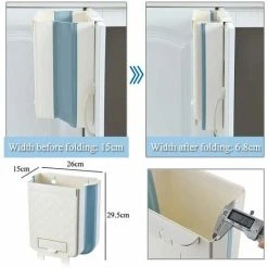 TUMALAGIA Foldable Kitchen Trash Can, 11L Hanging Trash Can Wall Mounted, Closet Trash Can With Trash Bag Storage, Door Trash Bin For Kitchen, Bathroom, Camper, Car(Upgrade - Blue -Vonshef shop 94628257 4