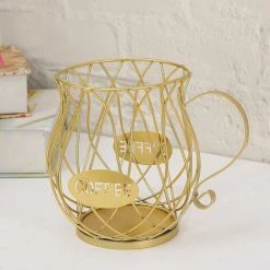 TUMALAGIA 1pc Coffee Capsule Holder Large Capacity Storage Fruit Snack Coffee Capsule Holder,Golden,1215.5cm -Vonshef shop 94629545 3