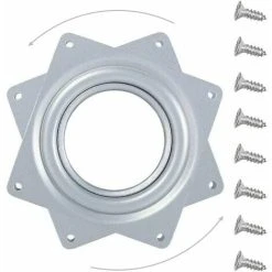 HEGUYEY Turntable Turntable Swivel Plate Rotating Platform 360 Degree Rotating Square With Steel Ball Bearings For Kitchen Cabinet Counter Pantry (4 Inch)