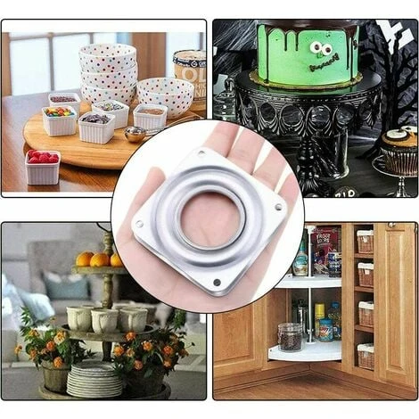 HEGUYEY Turntable Turntable Swivel Plate Rotating Platform 360 Degree Rotating Square With Steel Ball Bearings For Kitchen Cabinet Counter Pantry (4 Inch) 5 HEGUYEY Turntable Turntable Swivel Plate Rotating Platform 360 Degree Rotating Square With Steel Ball Bearings For Kitchen Cabinet Counter Pantry (4 Inch) - Image 5