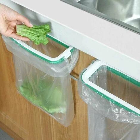 HEGUYEY Pieces Hanging Trash Bag Holder, Trash Bag Storage Rack, Trash Bag Holder Trash Holder On Cabinet Door, Kitchen Cupboard Garbage Storage, 2 HEGUYEY Pieces Hanging Trash Bag Holder, Trash Bag Storage Rack, Trash Bag Holder Trash Holder On Cabinet Door, Kitchen Cupboard Garbage Storage, - Image 2