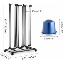 Soleil Coffee Capsule Holder For 42 Pieces Nespresso Coffee Capsules, Nespresso Capsule Coffee Holder, Coffee Pod Holder Stand, Coffee Rack Storage Holder For Office Kitchen (Black) -Vonshef shop 95523095 5