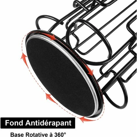 Soleil Coffee Capsule Holder, 360 Degree Rotating Coffee Capsule Holder, Rotating Coffee Capsule Dispenser For 24 Capsules, Storage And Organization - 330 X 130MM - Black 3 Soleil Coffee Capsule Holder, 360 Degree Rotating Coffee Capsule Holder, Rotating Coffee Capsule Dispenser For 24 Capsules, Storage And Organization - 330 X 130MM - Black - Image 3