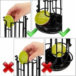 Soleil Coffee Capsule Holder, 360 Degree Rotating Coffee Capsule Holder, Rotating Coffee Capsule Dispenser For 24 Capsules, Storage And Organization - 330 X 130MM - Black 9 Soleil Coffee Capsule Holder, 360 Degree Rotating Coffee Capsule Holder, Rotating Coffee Capsule Dispenser For 24 Capsules, Storage And Organization - 330 X 130MM - Black -Vonshef shop 95523377 5
