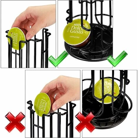 Soleil Coffee Capsule Holder, 360 Degree Rotating Coffee Capsule Holder, Rotating Coffee Capsule Dispenser For 24 Capsules, Storage And Organization - 330 X 130MM - Black 5 Soleil Coffee Capsule Holder, 360 Degree Rotating Coffee Capsule Holder, Rotating Coffee Capsule Dispenser For 24 Capsules, Storage And Organization - 330 X 130MM - Black - Image 5