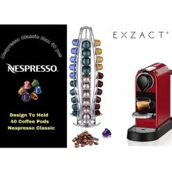 Soleil Coffee Capsule Holder Compatible With Nespresso (40 X Capsules) - Holders For Nespresso Classic Coffee Capsules - Rotating Holder -Vonshef shop 95523700 3