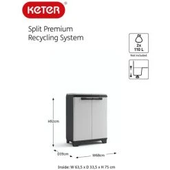Recycling Cabinet Split Premium Grey And Black 92 Cm Keter 7 Recycling Cabinet Split Premium Grey And Black 92 Cm Keter -Vonshef shop 95542943 3