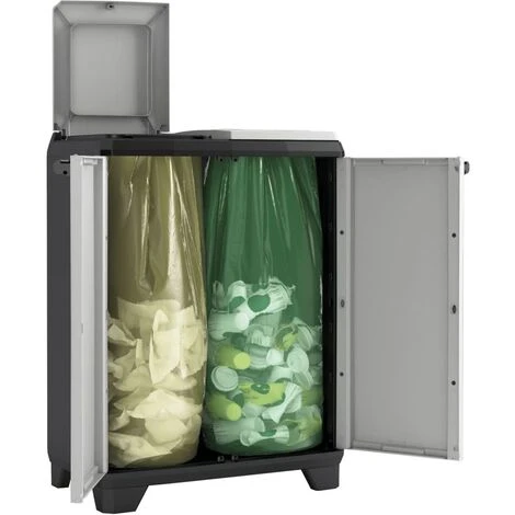 Recycling Cabinet Split Premium Grey And Black 92 Cm Keter 4 Recycling Cabinet Split Premium Grey And Black 92 Cm Keter - Image 4