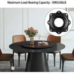 TUMALAGIA X Square Bearing Turntable (Black) -Vonshef shop 95580371 5