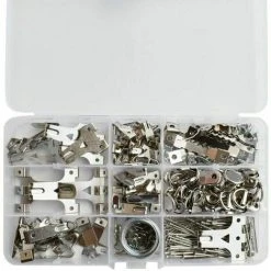 GTA Picture Hanger Pcs For Hard Walls 282 Hanging Kit Picture Hooks For Fixing Picture Frame Matching Picture Hanger With 62 Steel Hooks 3m 30 Steel Wire Hanging Saw Ring -Vonshef shop 95652985 2