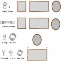 GTA Picture Hanger Pcs For Hard Walls 282 Hanging Kit Picture Hooks For Fixing Picture Frame Matching Picture Hanger With 62 Steel Hooks 3m 30 Steel Wire Hanging Saw Ring -Vonshef shop 95652985 4