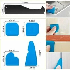GTA 5 In 1 Silicone Grout Straightener, New Upgrade Caulking Glass Glue Corner Scraper, Silicone Sealant Finishing Tool Grout Scraper -Vonshef shop 95717674 3