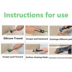 GTA 5 In 1 Silicone Grout Straightener, New Upgrade Caulking Glass Glue Corner Scraper, Silicone Sealant Finishing Tool Grout Scraper -Vonshef shop 95717674 5