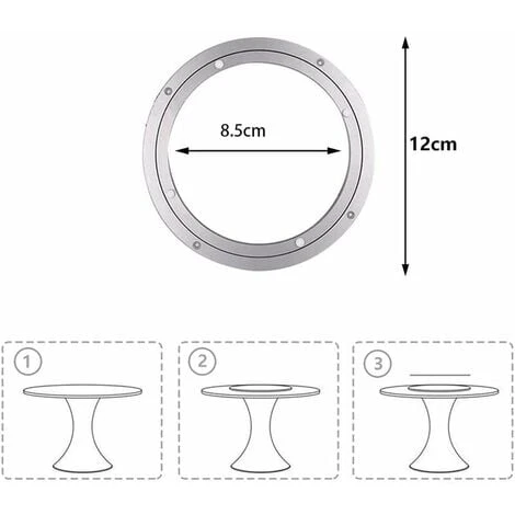 GTA Round Turntable, Smooth Aluminum Round Turntable, Ball Bearing Turntable, Dining Table Turntable (4.7 Inch, Silver) 5 GTA Round Turntable, Smooth Aluminum Round Turntable, Ball Bearing Turntable, Dining Table Turntable (4.7 Inch, Silver) - Image 5