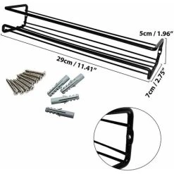 Soleil Black Wall Mounted Spice Rack (Set Of 4) - Spice And Herb Holders For Kitchen Walls And Single Tier Cabinets - Wall Mounted Kitchen Spice Rack 8 Soleil Black Wall Mounted Spice Rack (Set Of 4) - Spice And Herb Holders For Kitchen Walls And Single Tier Cabinets - Wall Mounted Kitchen Spice Rack -Vonshef shop 95875284 4