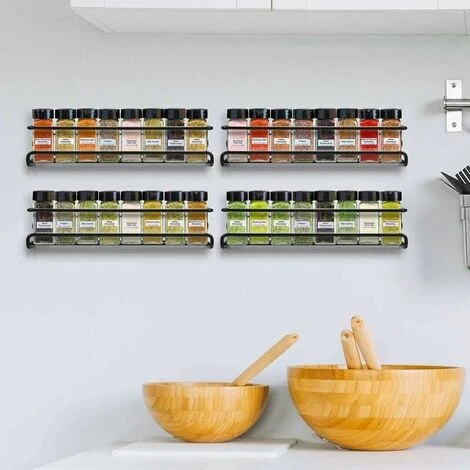 Soleil Wall Mounted Kitchen Spice Rack, 2PCS 2 Tier Stainless Steel Spice Storage Rack Kitchen Wall Shelf With Adhesive And Screws, Perfect For Kitchen 4 Soleil Wall Mounted Kitchen Spice Rack, 2PCS 2 Tier Stainless Steel Spice Storage Rack Kitchen Wall Shelf With Adhesive And Screws, Perfect For Kitchen - Image 4