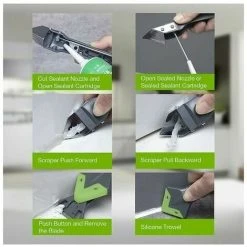 Soleil 5 In 1 Silicone Grout Straightener, New Upgrade Caulking Glass Glue Corner Scraper, Silicone Sealant Finishing Tool Grout Scraper -Vonshef shop 95876439 4