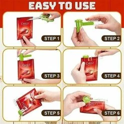 Soleil Wall Mounted Spice Bag Rack - No Punch Hook Hanging Design For Kitchen Seasoning Bag, Spice Storage Rack With Clip Closure And Dispenser -Vonshef shop 95878388 3