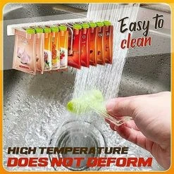 Soleil Wall Mounted Spice Bag Rack - No Punch Hook Hanging Design For Kitchen Seasoning Bag, Spice Storage Rack With Clip Closure And Dispenser -Vonshef shop 95878388 4