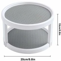 Soleil Spice Turntable, Cupboard Spice Rack, 2 Tier Rotating Spice Rack Spice Rack Storage Rack, For Kitchen, Fridge, Freezer, Cabinet And Countertops, Spices -Vonshef shop 95879496 5