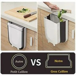 HEGUYEY Folding Trash Can, Kitchen Cabinet Door, Wall-mounted Trash Can, Hanging Trash Can (large White) 6 HEGUYEY Folding Trash Can, Kitchen Cabinet Door, Wall-mounted Trash Can, Hanging Trash Can (large White) -Vonshef shop 95950697 2