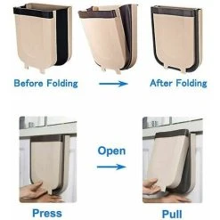HEGUYEY Folding Trash Can, Kitchen Cabinet Door, Wall-mounted Trash Can, Hanging Trash Can (large White) 8 HEGUYEY Folding Trash Can, Kitchen Cabinet Door, Wall-mounted Trash Can, Hanging Trash Can (large White) -Vonshef shop 95950697 4