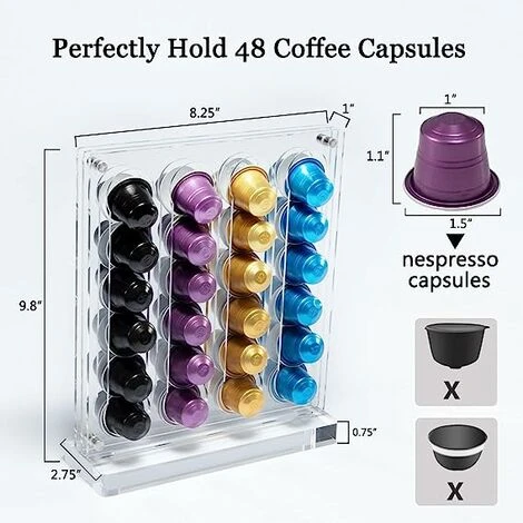 XINUY Coffee Capsule Holder Rack, Double Sided Coffee Pod Organizer Storage Holder, For Home And Office 2 XINUY Coffee Capsule Holder Rack, Double Sided Coffee Pod Organizer Storage Holder, For Home And Office - Image 2