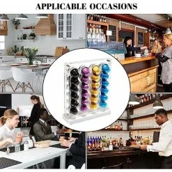 XINUY Coffee Capsule Holder Rack, Double Sided Coffee Pod Organizer Storage Holder, For Home And Office 9 XINUY Coffee Capsule Holder Rack, Double Sided Coffee Pod Organizer Storage Holder, For Home And Office -Vonshef shop 96085388 5