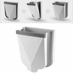 GTA Kitchen Trash Can, Foldable Kitchen Trash Can, Hanging Cabinet Door Innovative Small Foldable Trash Can For Kitchen, Living Room, Bathroom, RV (White)