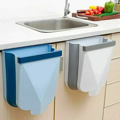 GTA Kitchen Trash Can, Foldable Kitchen Trash Can, Hanging Cabinet Door Innovative Small Foldable Trash Can For Kitchen, Living Room, Bathroom, RV (White) 2 GTA Kitchen Trash Can, Foldable Kitchen Trash Can, Hanging Cabinet Door Innovative Small Foldable Trash Can For Kitchen, Living Room, Bathroom, RV (White) - Image 2