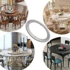 Soleil Round Turntable, Smooth Aluminum Round Turntable, Ball Bearing Turntable, Dining Table Turntable (4.7 Inch, Silver) -Vonshef shop 96241539 4