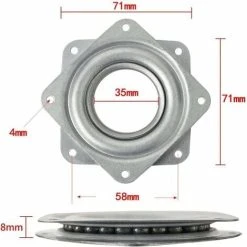 Soleil 4 Pieces Square Lazy Susan, Galvanized Iron Turntable, Used For Office Plants, Kitchen, Dining Table, TV Chair (Silver)4 Pieces Square Lazy Susan, Galvanized Iron Lazy Susan -Vonshef shop 96242656 3