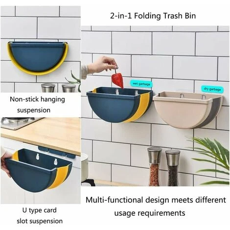 Soleil Folding Kitchen Pouch, Hanging Folding Poub, Semicircular Folding Poub, Portable Cabinet, Office, Bathroom, Bedroom And Car Poub (Navy Blue) 5 Soleil Folding Kitchen Pouch, Hanging Folding Poub, Semicircular Folding Poub, Portable Cabinet, Office, Bathroom, Bedroom And Car Poub (Navy Blue) - Image 5