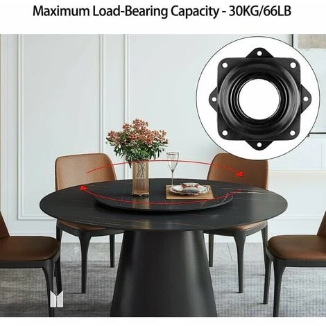 Soleil 4pcs Square Bearing Turntable (Black) 5 Soleil 4pcs Square Bearing Turntable (Black) - Image 5