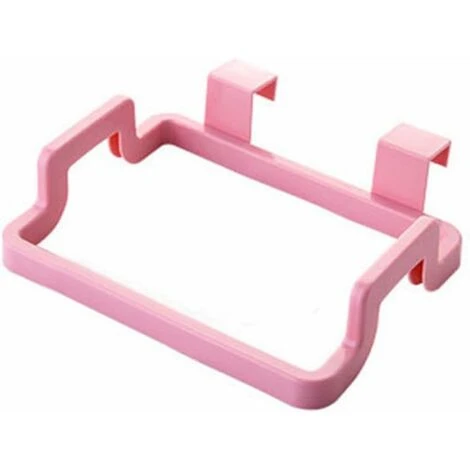 LITZEE Trash Can Accessory Portable Hanging Trash Bag Holder On The Back Of The Kitchen Door - Pink 1 LITZEE Trash Can Accessory Portable Hanging Trash Bag Holder On The Back Of The Kitchen Door - Pink
