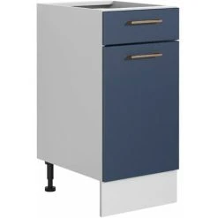 IMPACT FURNITURE 400 Kitchen Drawer Base Unit Navy Dark Blue Cabinet 40cm Door Copper Handle Nora
