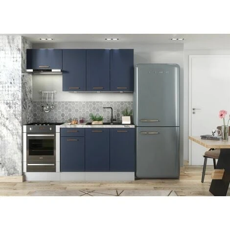 IMPACT FURNITURE 400 Kitchen Drawer Base Unit Navy Dark Blue Cabinet 40cm Door Copper Handle Nora 4 IMPACT FURNITURE 400 Kitchen Drawer Base Unit Navy Dark Blue Cabinet 40cm Door Copper Handle Nora - Image 4