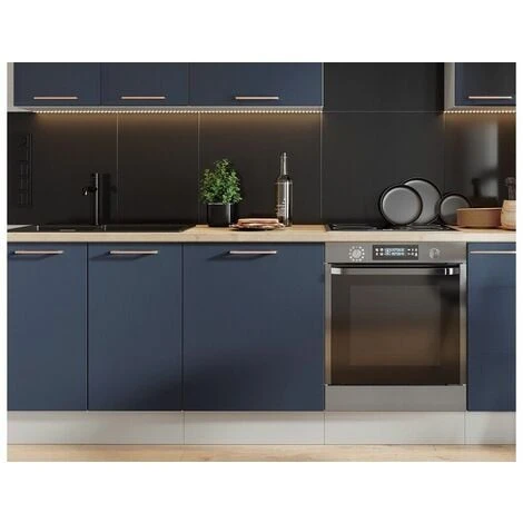 IMPACT FURNITURE 400 Kitchen Drawer Base Unit Navy Dark Blue Cabinet 40cm Door Copper Handle Nora 5 IMPACT FURNITURE 400 Kitchen Drawer Base Unit Navy Dark Blue Cabinet 40cm Door Copper Handle Nora - Image 5