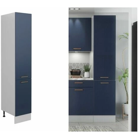 IMPACT FURNITURE 400 Tall Kitchen Larder Cabinet Slim Pantry Unit Navy Blue 40cm Cupboard Nora 1 IMPACT FURNITURE 400 Tall Kitchen Larder Cabinet Slim Pantry Unit Navy Blue 40cm Cupboard Nora